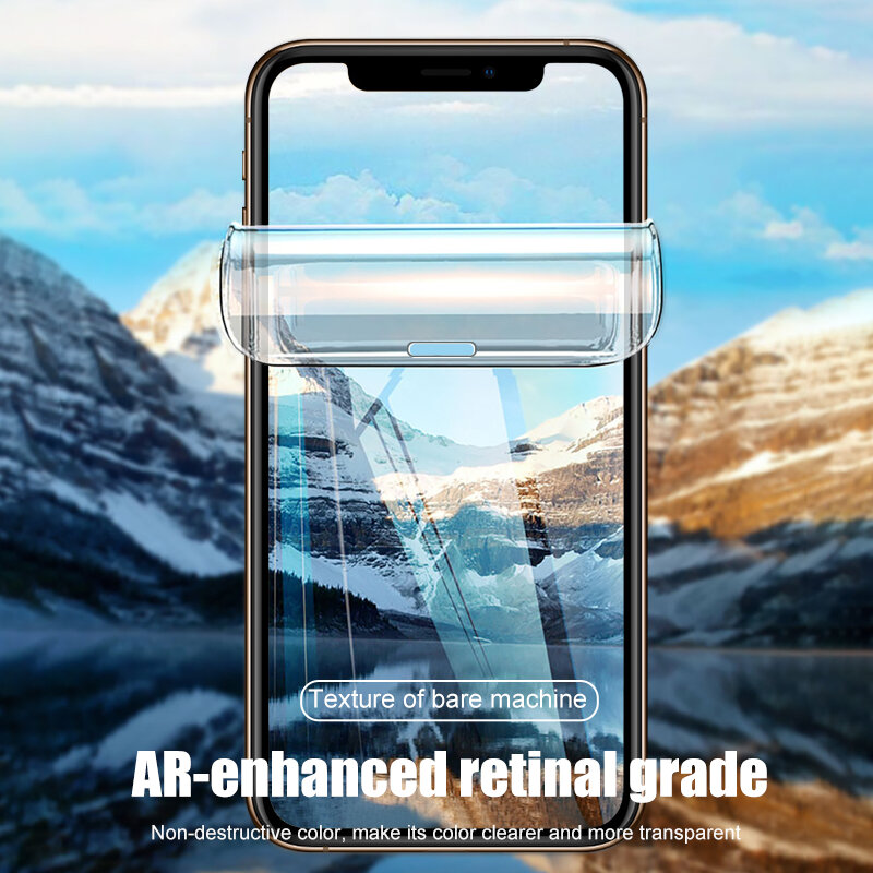 Film Pelindung Hidrogel untuk iPhone 11 12 Pro XS Max X XR Film Pelindung Layar untuk iPhone 8 7 6 Plus SE 2 (Bukan Kaca)