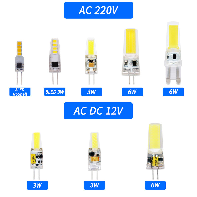 GreenEye  LED G9 G4 Lamp bulb AC/DC 12V 220V 3W 6W 10W COB SMD LED G4 G9 Dimmable Lamp replace Halogen Spotlight Chandelier