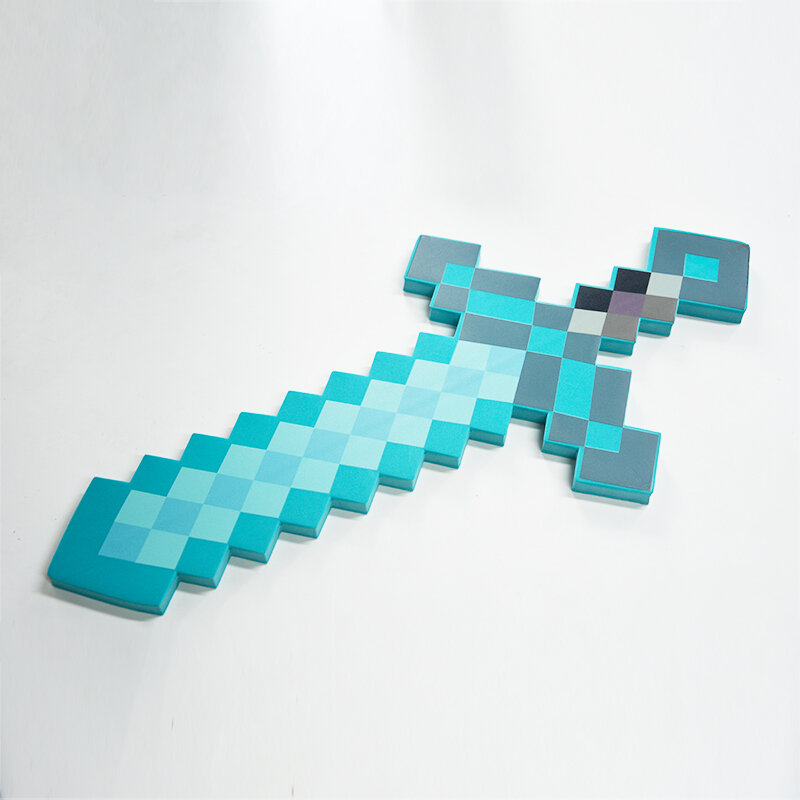 60cm espada de EVA segura de alta calidad perfecta espada de Minecrafted diamante cuchillo largo acción partido juguete regalos de navidad niños