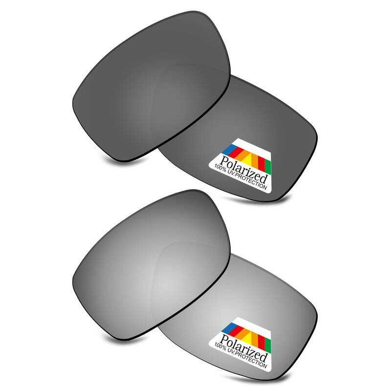 Bwake 2 Pairs Schwarz & Silber Polarisierte Ersatz Linsen für-Oakley Jawbone Sonnenbrille Rahmen