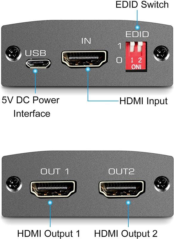 Bộ Chia Tín Hiệu HDMI 1 Sang 2 Với Hướng Dẫn Sử Dụng EDID Hỗ Trợ Quản Lý 4K @ 30HZ 1080P 3D 【Only bản Sao, không Cung Cấp 2 Khác Nhau Outputs】