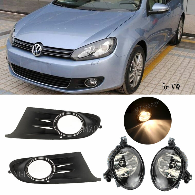 Противотумансветильник для VW Golf 6 MK6, кабриолета 2009-2013, светодиодсветильник противотуманные светильник ры, противотуманные фары, крышка противотуманной фары, рамка для гриля, галогенные лампы для вождения