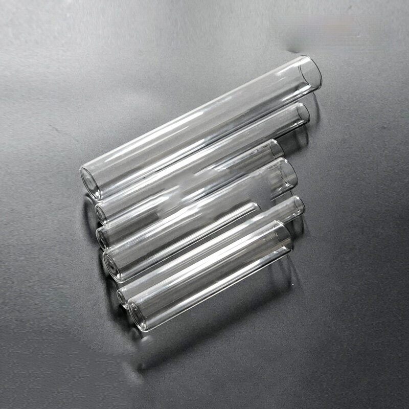 Tubo de ensayo de vidrio de boca plana, tubo de ensayo de fondo plano, diámetro 12mm, 13mm, 15mm, 18mm, 20mm, 25mm, 30mm