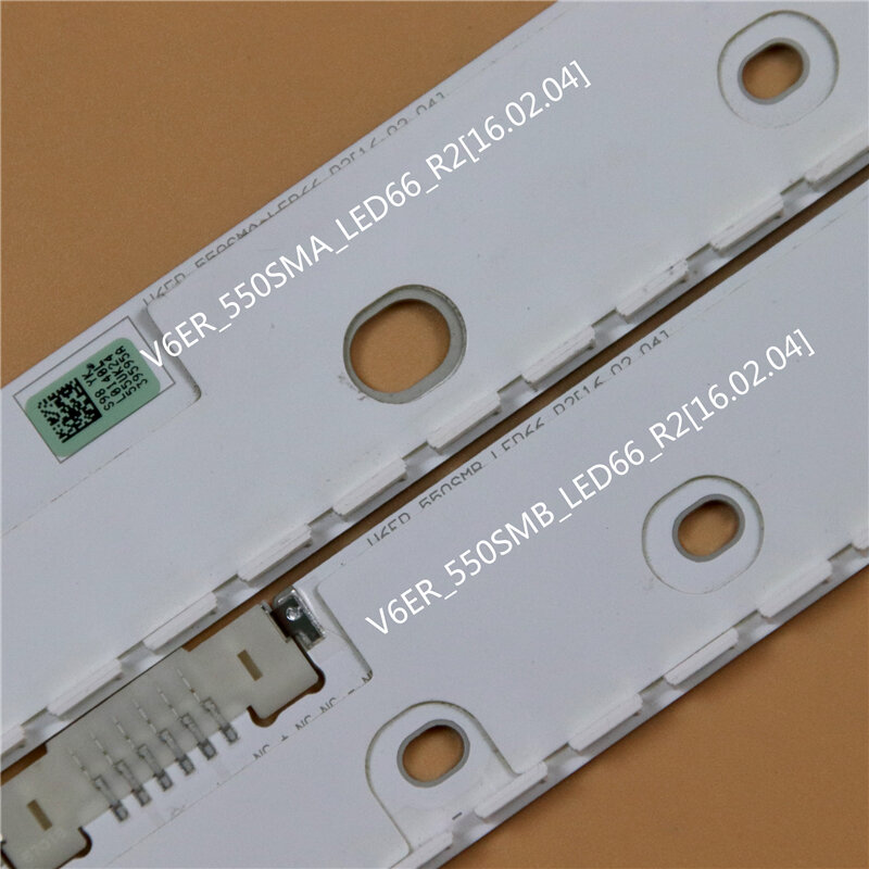 Kit de barras de matriz para Samsung UN55MU7000 UN55MU700D UN55MU7100, Kit de matriz de tiras de retroiluminación LED V6ER_550SMA/B_LED66_R2, banda para lente de lámpara