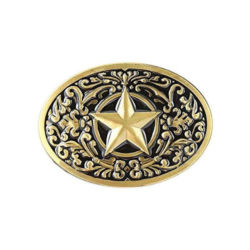 copper star Pentagram color belt buckle for man western cowboy buckle without belt custom alloy width 4cm