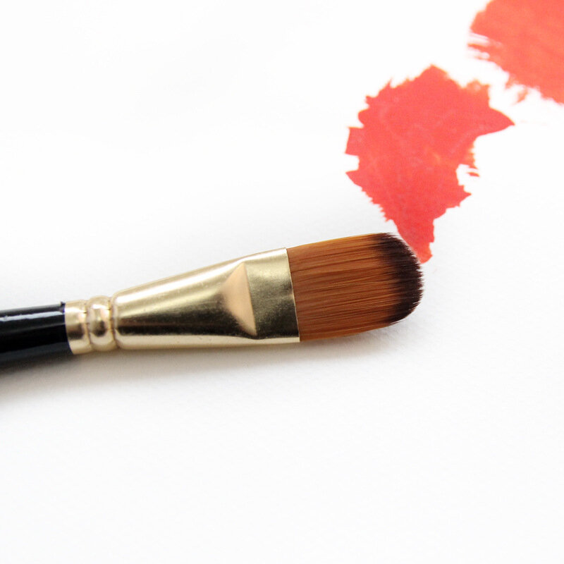 5/6pcs Artist Paint Brushes Set Professional Round Flat Angle Filbert Nylon Hair Wood Black Handle Painting Brush for Watercolor