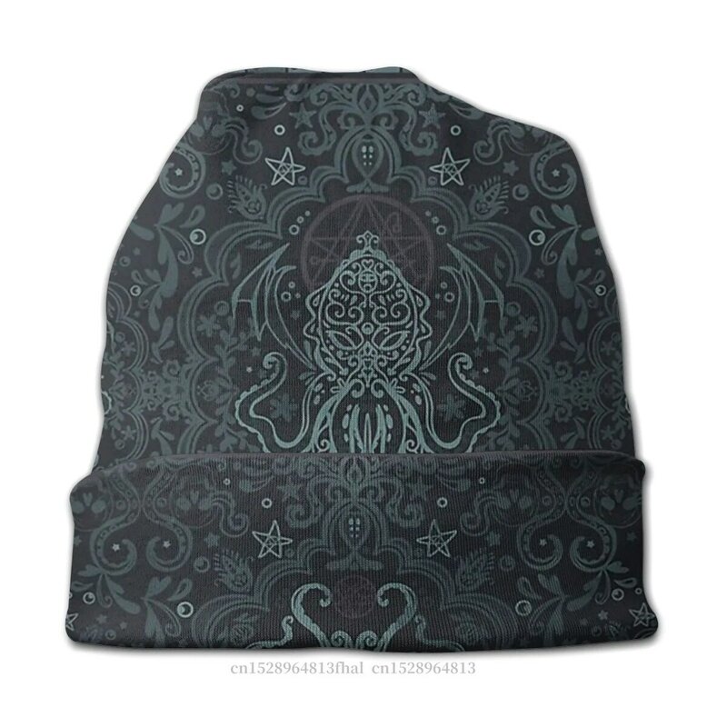 Fajne Bonnet Homme Winter Warm czapka z dzianiny Cthulhu Mythos Lovecraft Horror wielkie stare Skullies czapki czapki dla mężczyzn kobiety