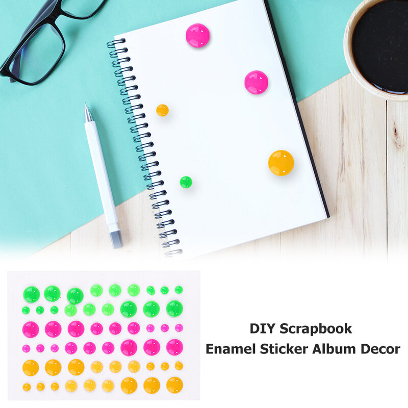 Bright สีน้ำตาล Sprinkles Self-กาวจุดเคลือบเรซินสติกเกอร์สำหรับ DIY Scrapbooking Photo Album การ์ดหัตถกรรม Decor
