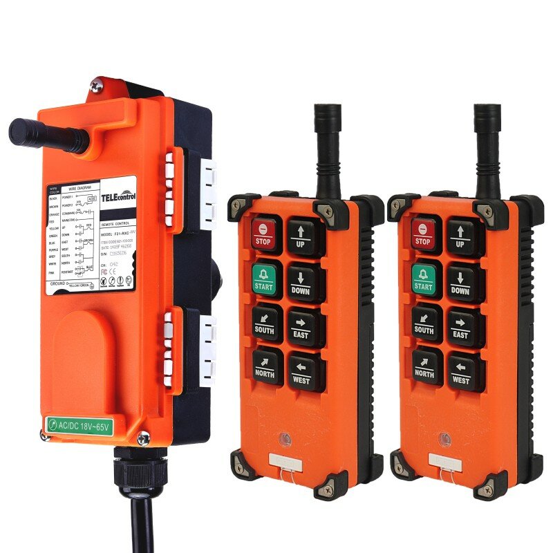 Telecontrol Cheap price F21-E1B RF 433MHz 315 industrial multiple traveling EOT crane and hoist remote control with 2transmitter