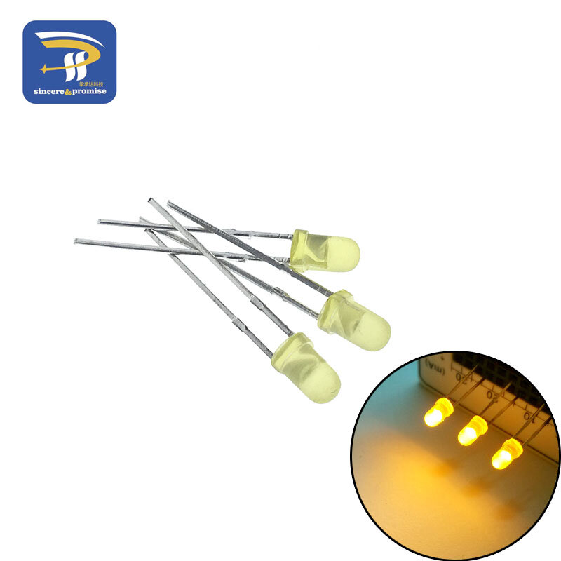 Kit surtido de luces LED de diodo, 5 colores * 20 piezas = 100 Uds./1Color = 100 Uds. F3 3mm, verde, azul, blanco, amarillo, rojo, componentes DIY