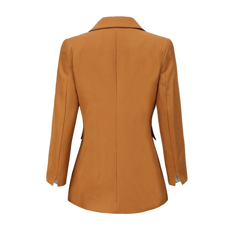 Casaco de grife feminino com gola xale, mais novo blazer de grife para mulheres com botões, estilo slim, estilo double breasted, 2021