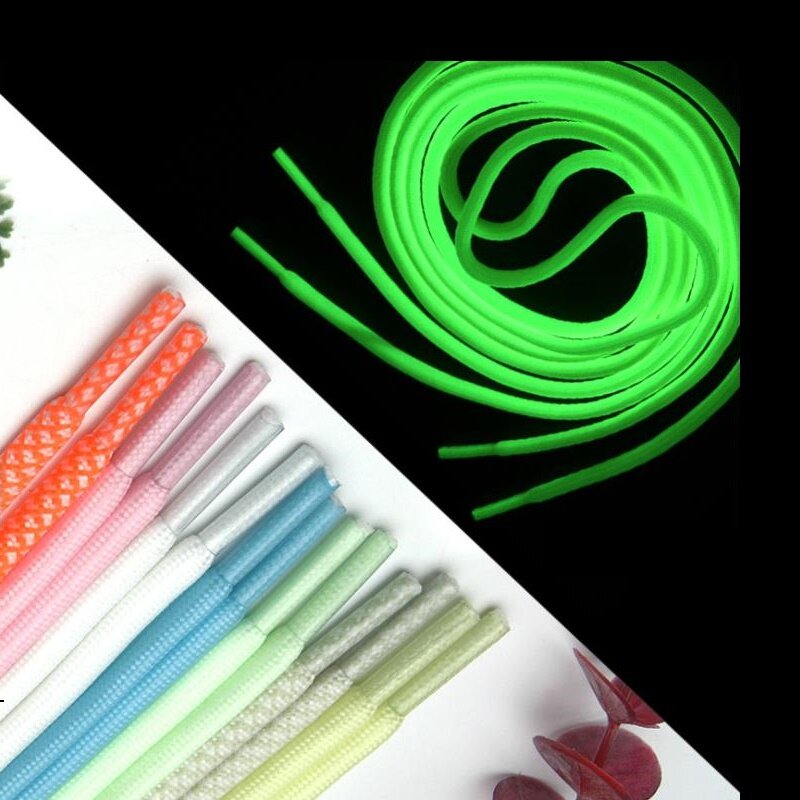 2PCS Traffic Safety Glow In The Dark Light Kids Gift Toys Funny Sport Running Round Fluorescent Luminous Shoelace For Children