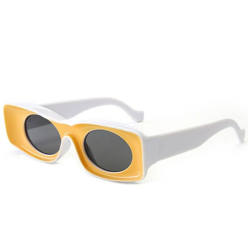 Kacamata Hitam Persegi untuk Wanita Pria Merek Mewah Besar Kacamata Hitam UV400 Perempuan Retro Hip Hop