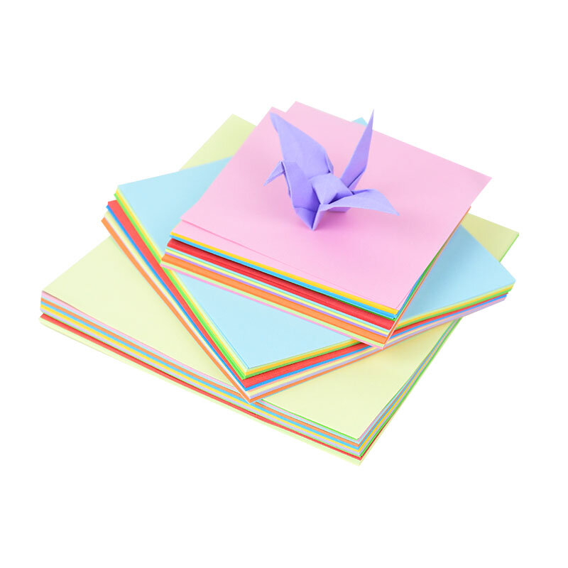 100Pcs Origami Vierkante Papier Dubbelzijdig Vouwen Geluk Wens Papier Crane Craft Diy Kleurrijke Scrapbooking 8x 8/10x1 0/12x1 2/15x15cm