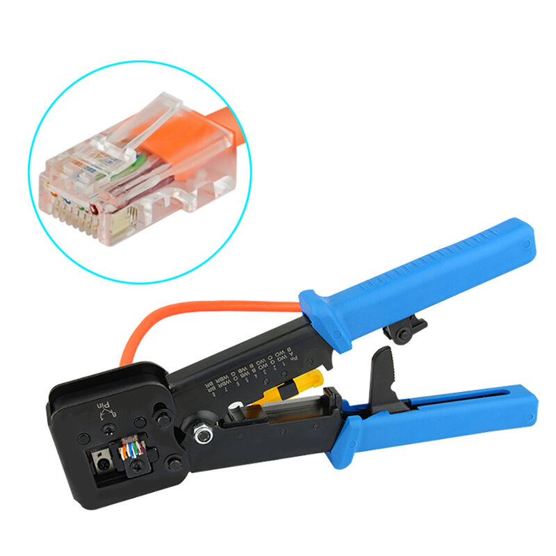 OULLX RJ45 Crimper Hand Network Tools Pliers RJ12 cat5 cat6 8p8c Cable Stripper Pressing Clamp Tongs Clip Multi Function