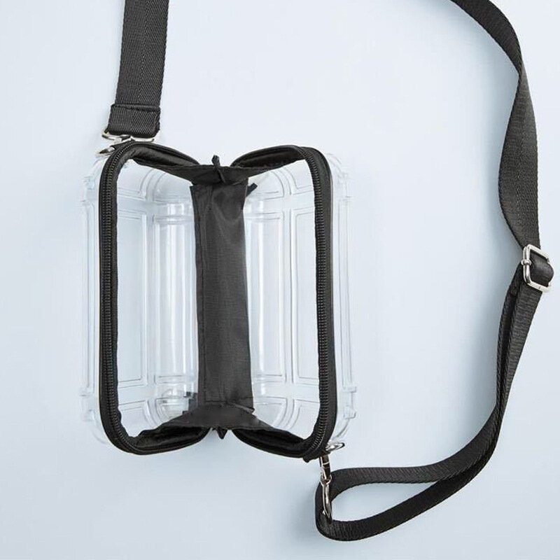 女性のための透明な化粧バッグ,ジッパー付きの小さなショルダーバッグ