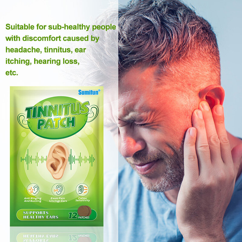 Sumifun-이명 패치 청력 손실 방지 청각 장애 치료 스티커, 귀 통증 완화 마사지 석고, 60-240 개
