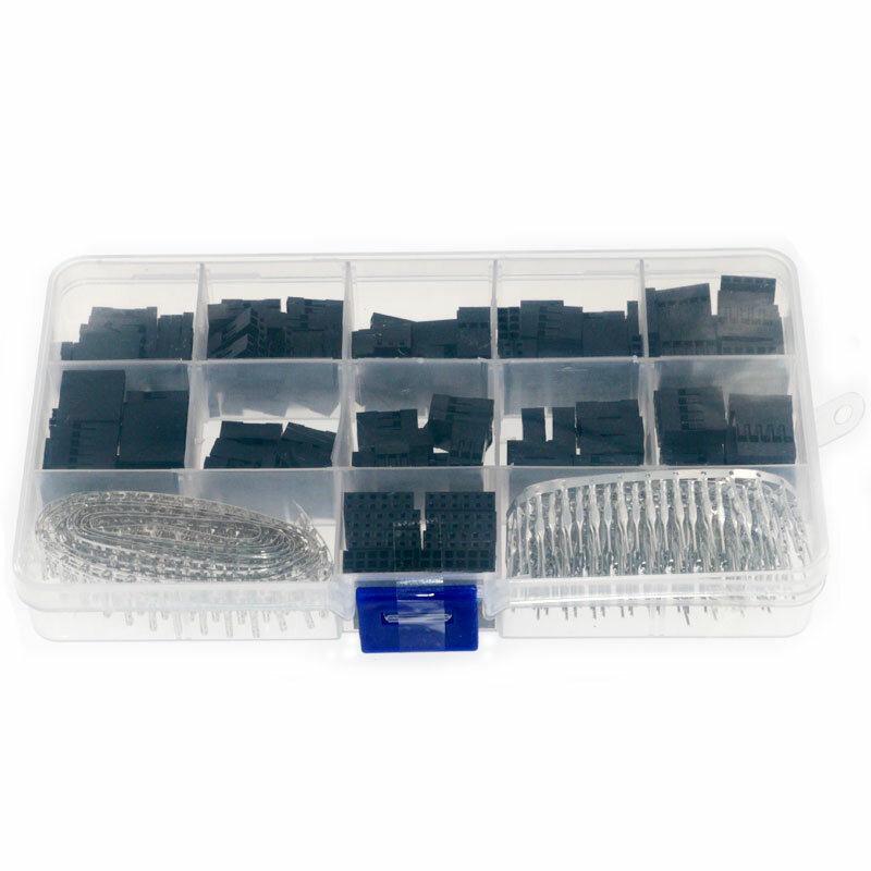 620pcs Dupont Connector 2.54mm Dupont Cable Jumper Wire Pin Header Housing Kit Male Crimp Pins+Female Pin Terminal Connector