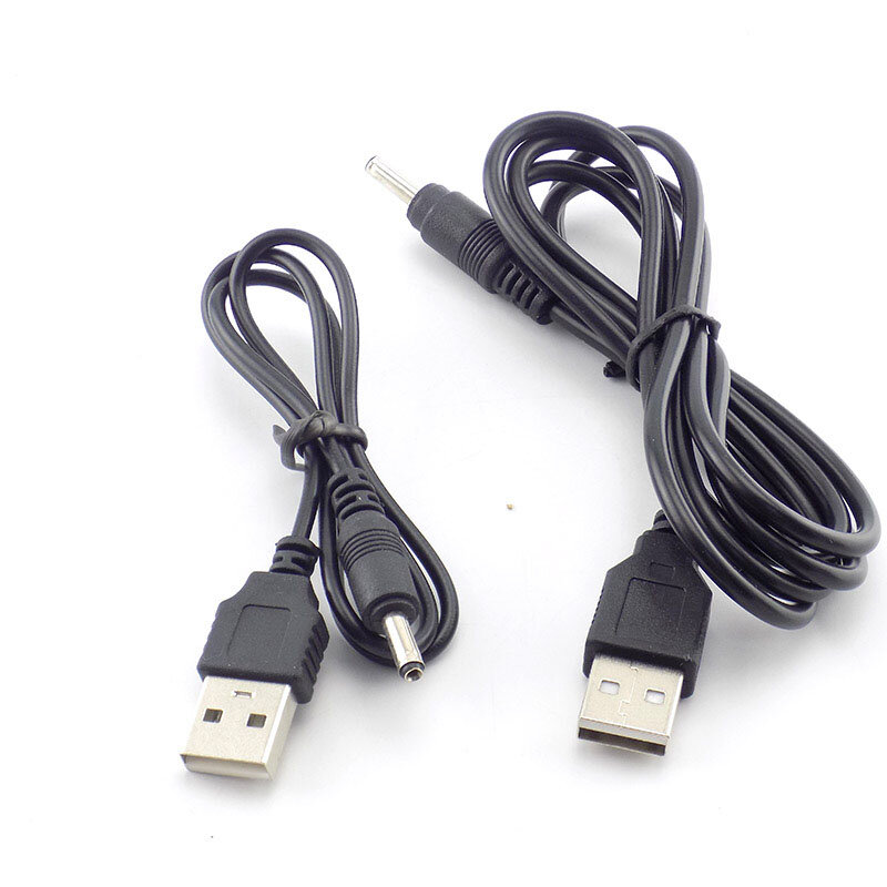 Mirco-Cable de carga USB de 3,5mm, adaptador de fuente de alimentación, cargador de linterna para lámpara de cabeza, luz de antorcha, batería recargable 18650 E14