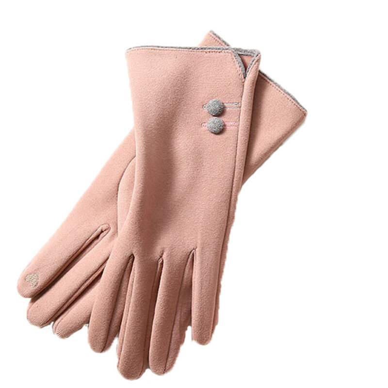 Guante de conducción con pantalla táctil bordada para mujer, guante de deporte de abrigo de dedo completo de Cachemira y terciopelo para otoño e invierno, F13
