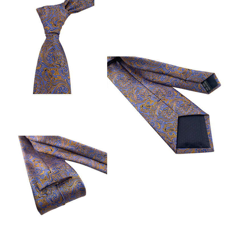 Guslon-シルクのジャカードネックライン,8cm,ファッショナブルな市松模様のネクタイ,フォーマルな機会,仕事,パーティー,高品質