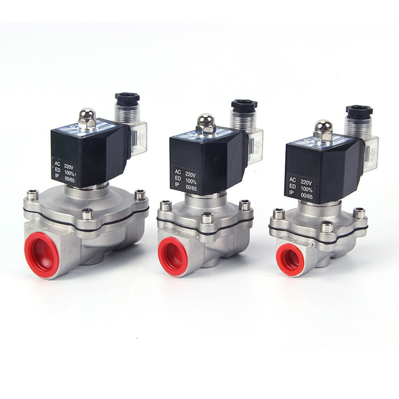 2/2  Normally Closed 12v Electric Solenoid Valve Water 24v 230v 24  1/2  3/4 Stainless Steel IP65 DIN Coil High Temperature