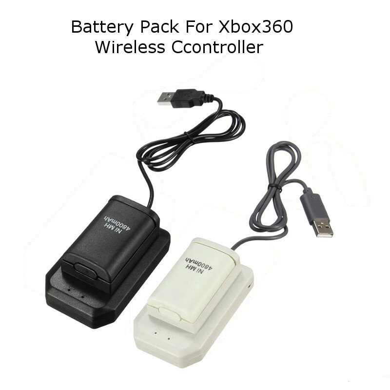 4800mAh 4 en 1 baterías recargables + cargador + Kit de carga de Cable USB para batería Xbox 360 controlador inalámbrico