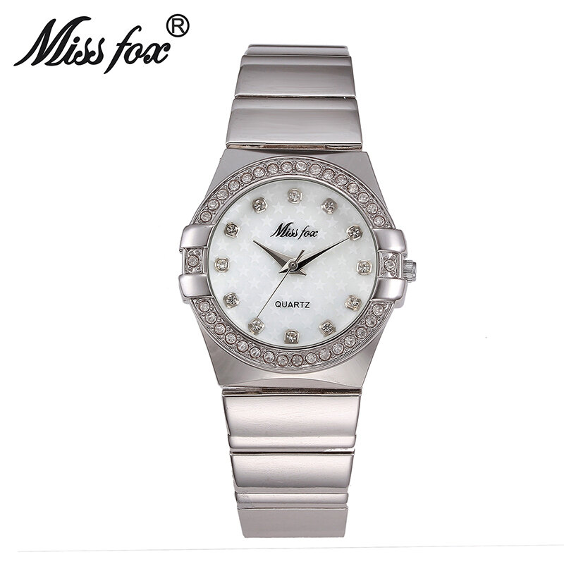 MISSFOXทองนาฬิกาแฟชั่นRhinestone Relogio Feminino Douradoนาฬิกาผู้หญิงXfcs Grils Originalบทบาทนาฬิกา
