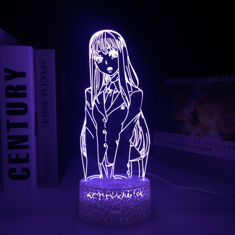 Emergência Anime Figura Saki Yoshida 3D LED Branco Lâmpada Base para Presente de Aniversário 16 Cores Remoto Crake Nightlight Arylic Table Lamp