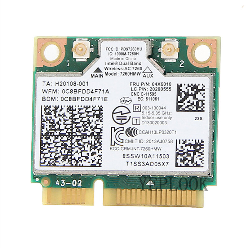 بطاقة إنتل واي فاي AC7260 لاسلكية-AC 7260 7260HMW 867Mbps واي فاي BT4.0 ثنائي النطاق 2.4G/5Ghz بطاقة واي فاي صغيرة PCI-E لينوفو S440 S540