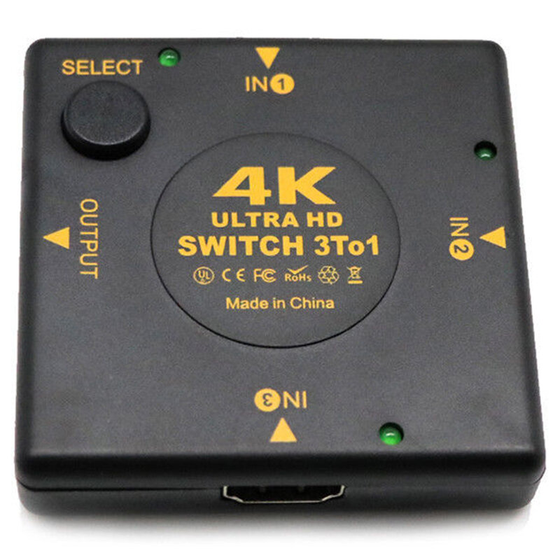 Selector de caja de interruptor 4K HDMI 3 en 1 Out kvm Audio Extractor Hub Splitter Switcher