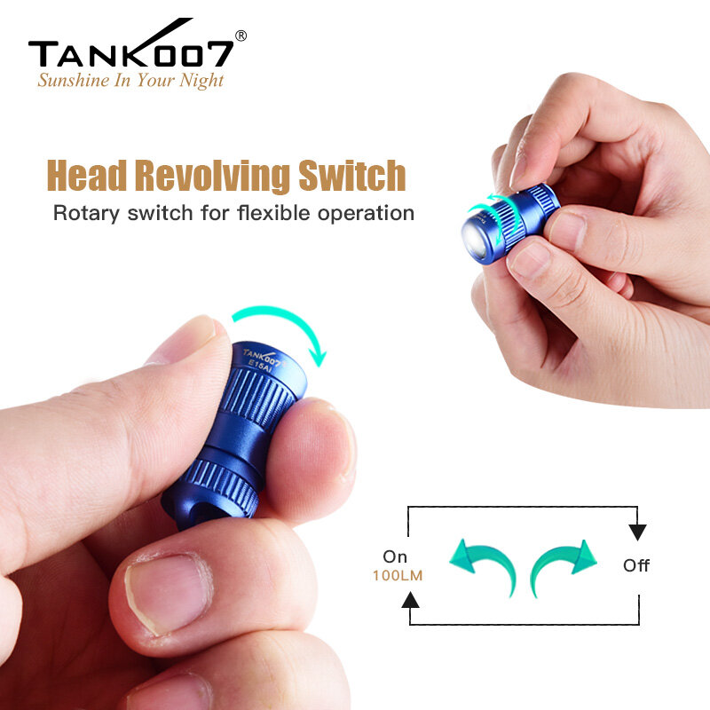 TANK007 linterna LED Ultra pequeña, Luz Portátil impermeable para emergencia, camping al aire libre, E15
