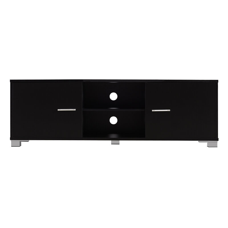 Panana nowoczesny stolik pod telewizor 120 cm z 2 szafkami biurowymi matowy stół czarny biały