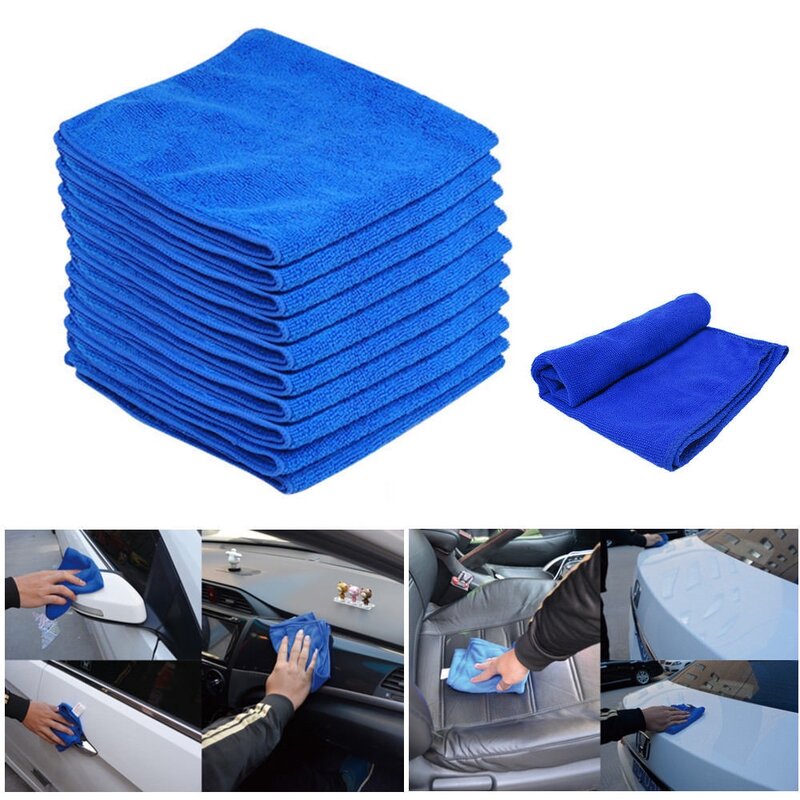 10Pcs Microfibre Cleaning Auto Soft Cloth Washing Cloth Towel Duster 30x30cm Car Home Cleaning Micro fiber Towels cloth