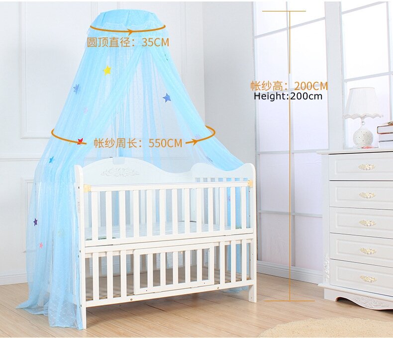 Baby Crib Mosquito Net Canopy Netting With Lace Palace Luxury Floor Net Baby Cot Canopy Kids Room Decoration сетка от комаров