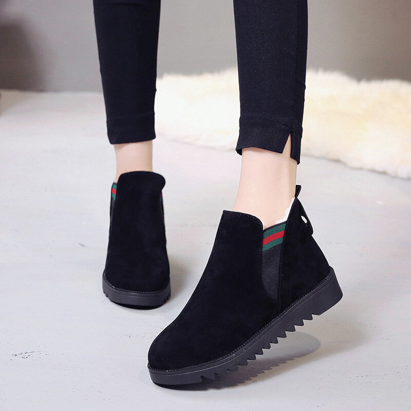 Autumn Women Boots Square Heel Slip On Women Female Increase within Single Shoes Round headToe Casual Ladies Fashion boots