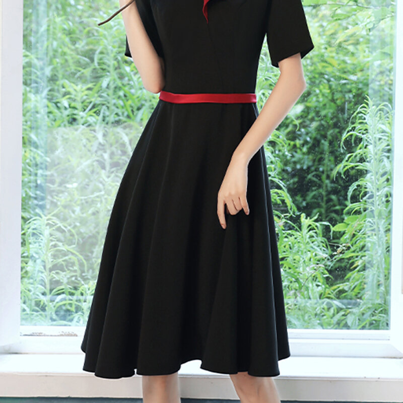 DONGCMY – ROBE courte noire à col en v pour femme, élégante tenue de bal, grande taille, nouvelle collection