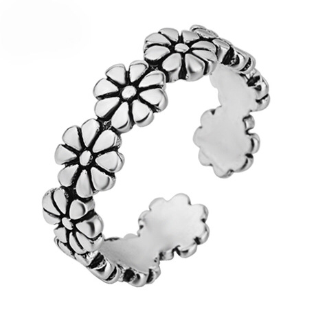 Anelli di barretta dei fiori dell'argento sterlina 925 anello impilabile abbagliante del prato della margherita, CZ chiaro per i gioielli di nozze delle donne