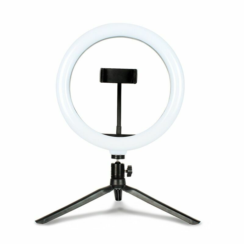 Dia.26cm USB Powered LED Selfie แหวนแสง W/คลิปโทรศัพท์ขาตั้งกล้อง RGB MultiColors Live Broadcast การถ่ายภาพแต่งหน้าแสงวิดีโอ