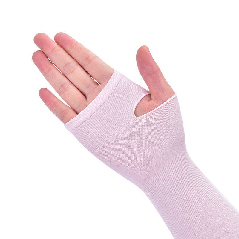 1pair Ice Fabric Arm Sleeves Running Cycling Driving Reflective Sunscreen Cover Warmers Summer Sports UV Protection