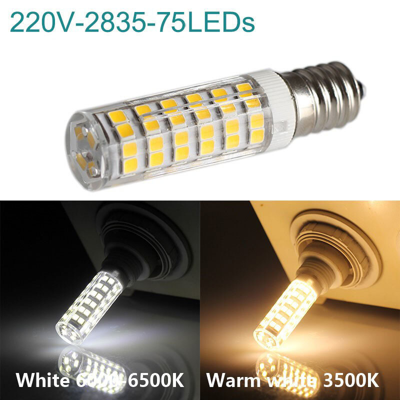 E14 żarówka LED 5W 7W 9W 220V 2835 SMD lampa ceramiczna wymień 30w 40w 50w Halogen na świecę kryształowy żyrandol lodówka