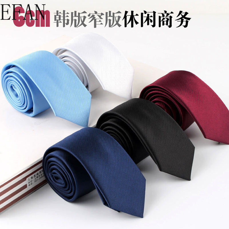 6cm nova versão coreana gravata gravata de seda artesanal múltipla cor masculina sólido simples gravata casamento noivo festa terno acessórios
