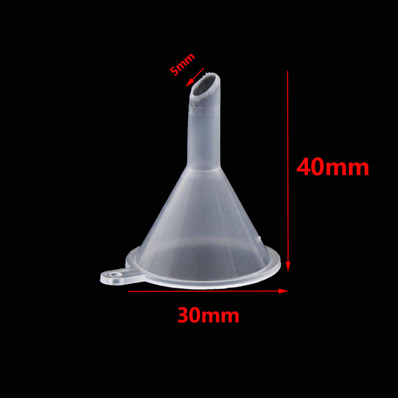 10 teile/los Mini transparentes Kunststoff Labor Diffusor Trichter Saft Tropf flasche flüssiges ätherisches Öl Füll werkzeug