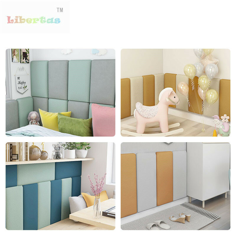 Household 3D Bed Headboard Wall Sticker Anti-collision Soft Bag Removable Technology Cloth Bedside Tatami Head Board