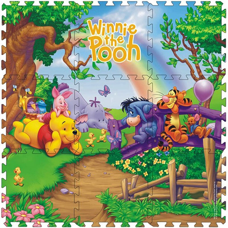 Disney 9 Buah/Bungkus Winnie The Pooh Tikar Busa Mickey Minnie 30X30 Cm Per Piece Bayi Anak Bermain Lantai tikar Permainan Karpet Merangkak Tikar
