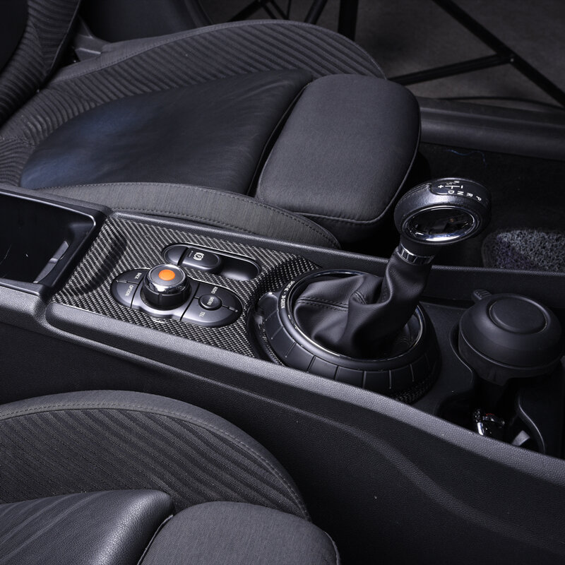 Copertura del pannello del cambio per auto adesivo decorativo per controllo centrale per BMW MINI Cooper S JCW F54 Clubman accessori per lo styling dell'auto 2 pezzi