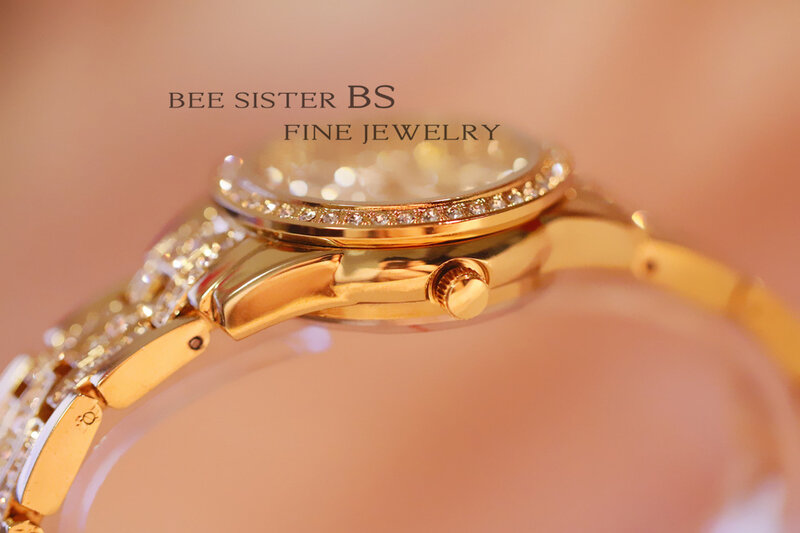 Relógio com brilhante feminino, relógio feminino pulseira de prata de strass, relógio de pulso, aço inoxidável, joias de luxo