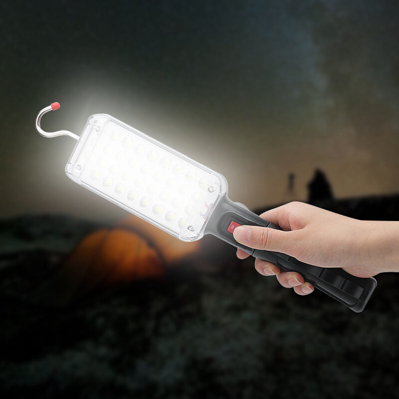 Portable 34LED Handheld Flashlight Magnetic Working Light USB Inspection Lamp 18650 Rechargeable Camping Tent Lamp Lantern