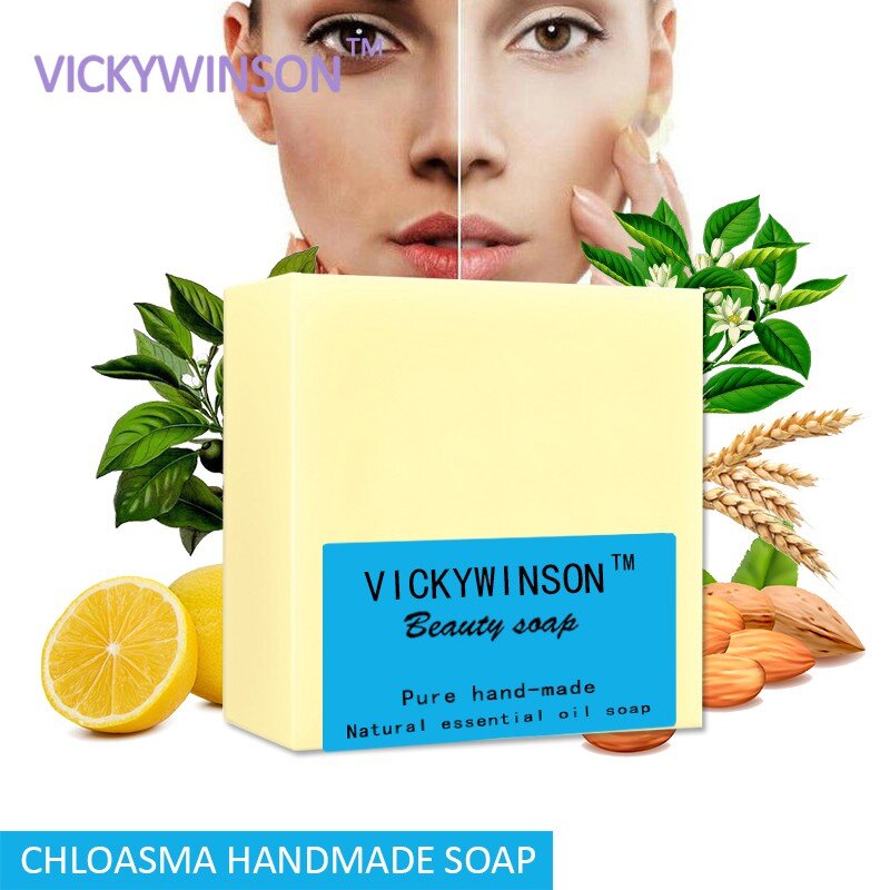 Отбеливающее эфирное масло VICKYWINSON мыло ручной работы 100 г разлагается и очищает кожу меланина эпидермального пурпура