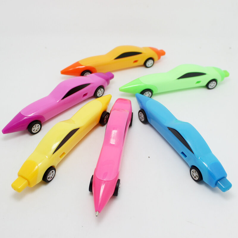 1 pz divertente novità auto da corsa Design penne a sfera portatile creativo penna a sfera qualità per bambini giocattolo per bambini forniture scolastiche per ufficio